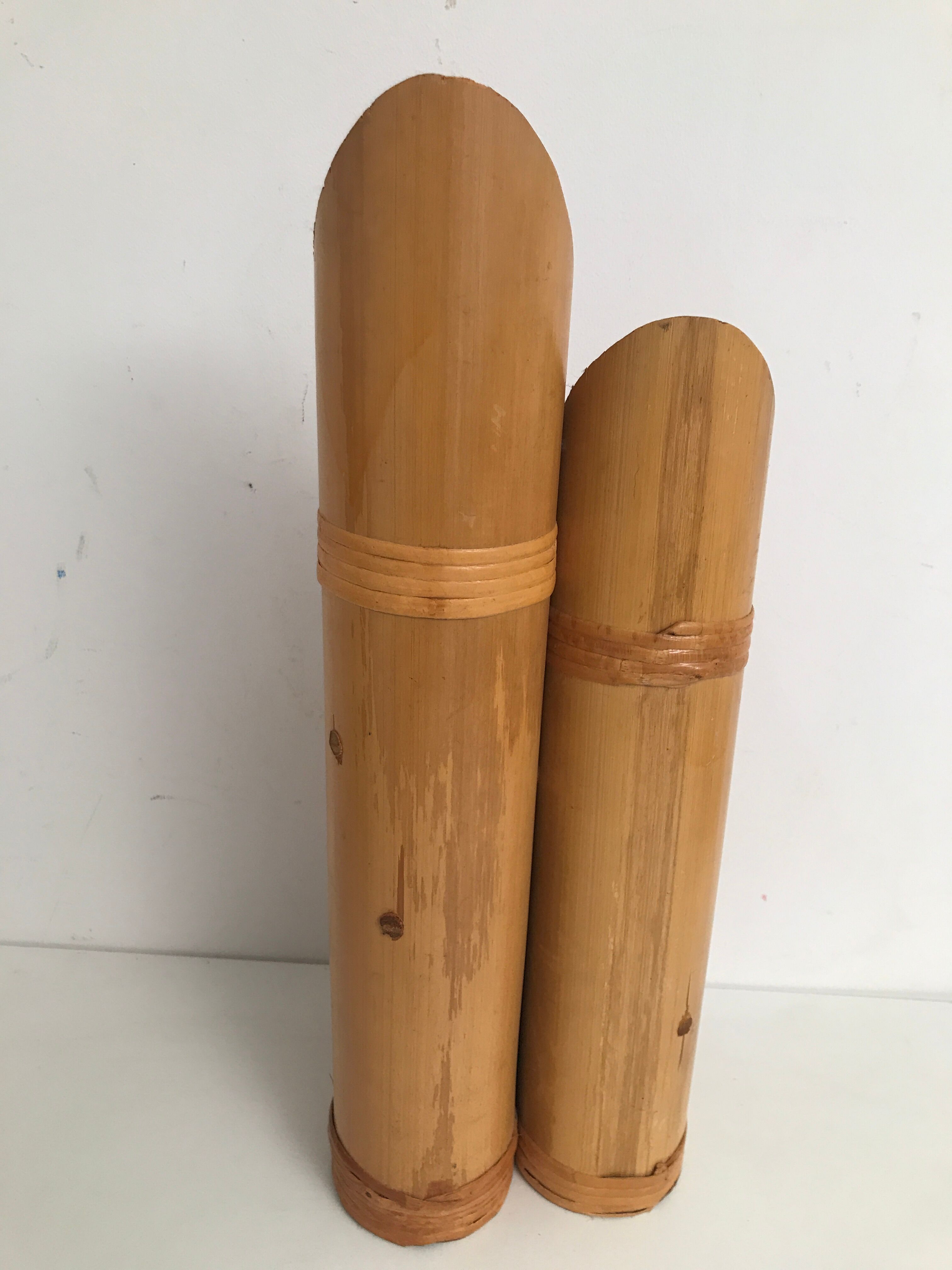 Lot of vintage natural bamboo vase