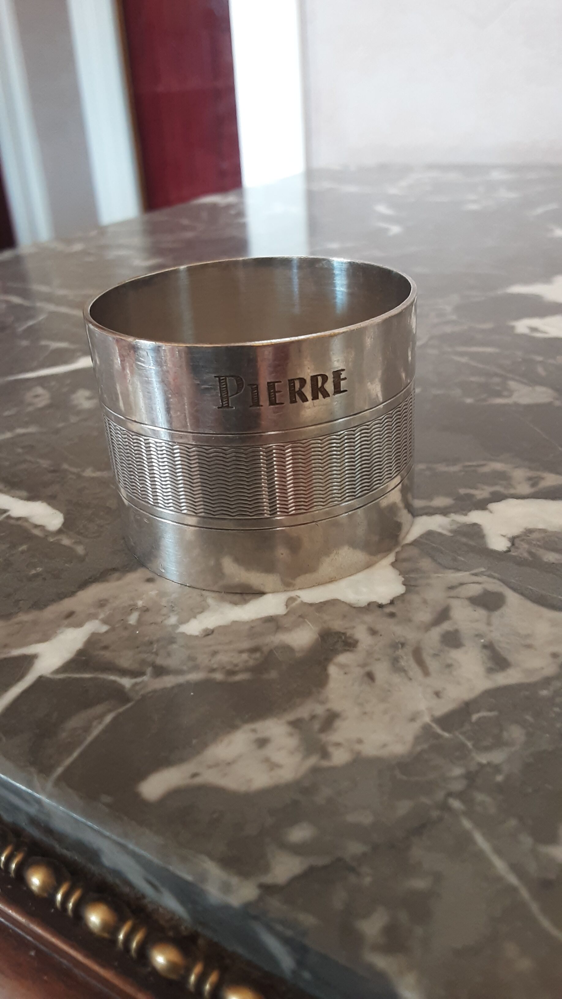 Silver plated towel round - vintage