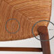 4 rush-seated chairs in rustic country style, handcrafted around 1970.