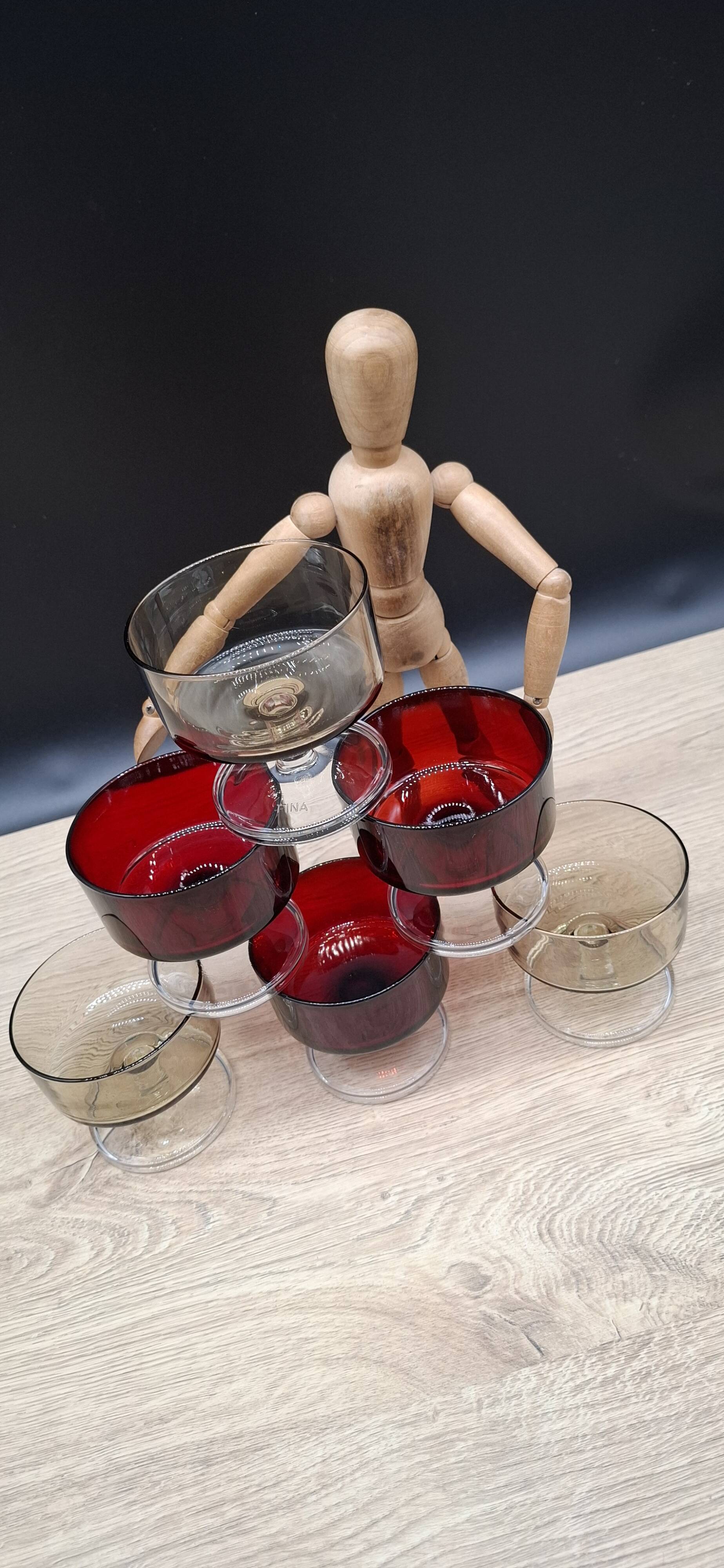 Set of 6 champagne glasses Cavalier Sweden Luminarc two-tone