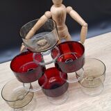 Set of 6 champagne glasses Cavalier Sweden Luminarc two-tone