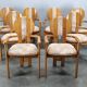 Set of 8 Czech Postmodern Pine Dining Armchairs, 1970s