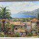 Oil on panel View of a villa in St Tropez? probably A. Adam around 1960