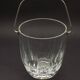 Vintage French Heavy Cut Glass Ice Bucket Silver Metal Carry Handle 4504