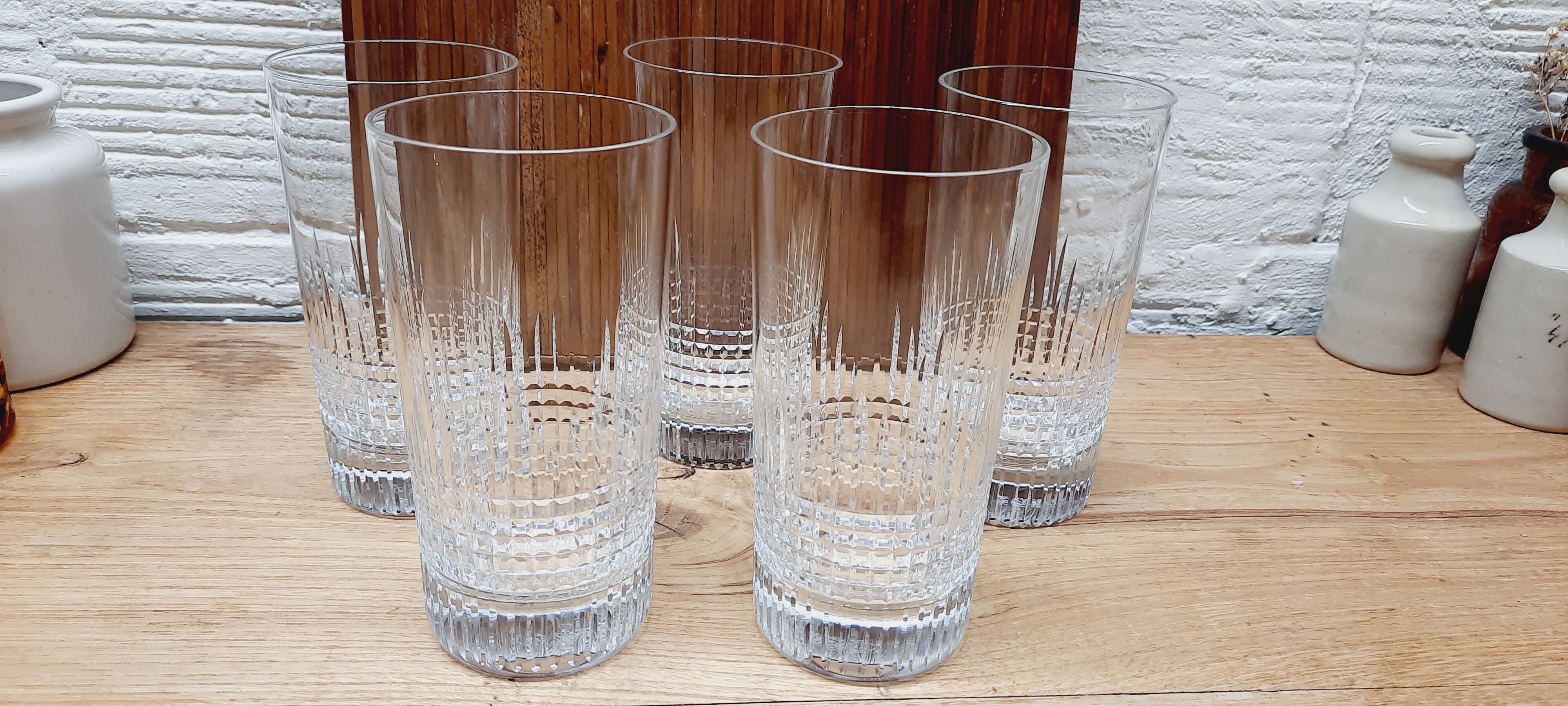 Lot 5 glasses with orangeade Baccarat