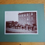 Old photograph 1900 horse-drawn carriage and coachman State Railways