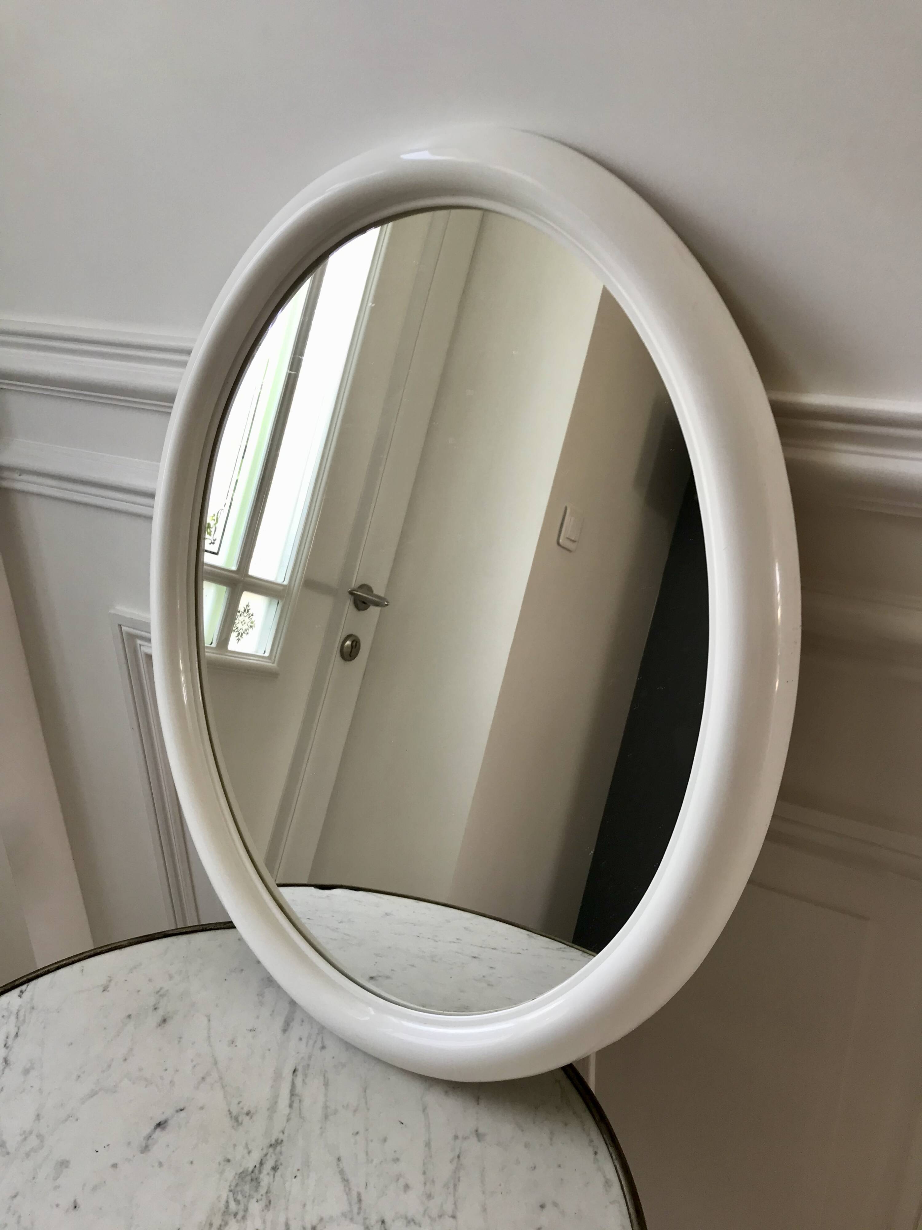 large white plastic mirror 1970s