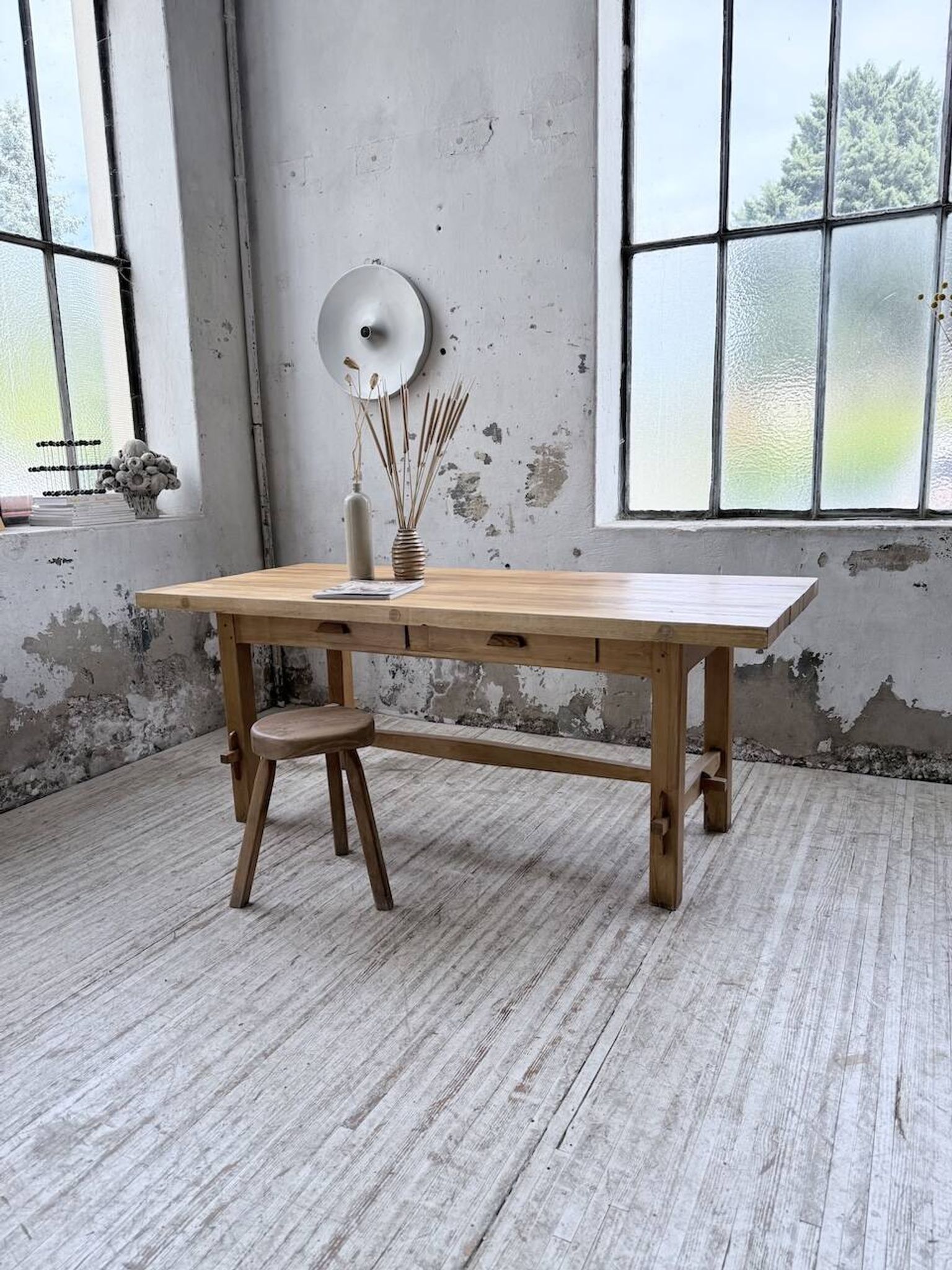 Table mobilier montagne 1950 hêtre massif
