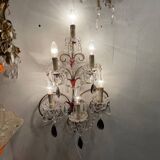Florentine Tole Crystal Sconces Set of 2 1950’s