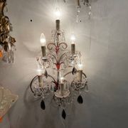 Florentine Tole Crystal Sconces Set of 2 1950’s