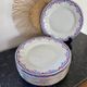 Set of 8 fine porcelain dessert plates from Lamotte France