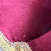 Louis XVI gilt wood and red velvet armchair