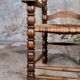 Pair of turned wooden spool armchairs, mid-20th century, France