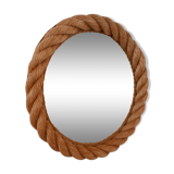 Rope work circular mid-century mirror