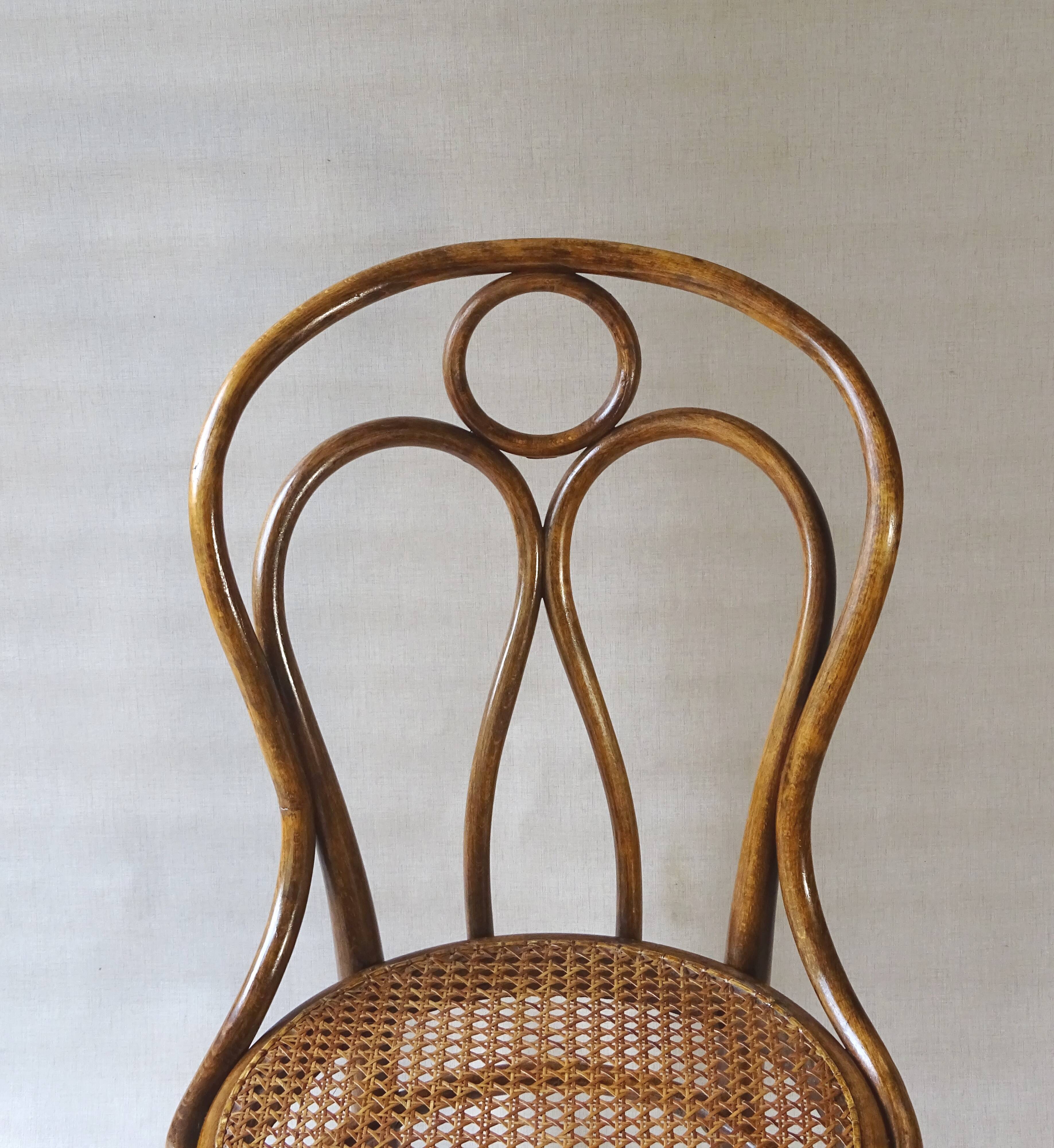 Engelstuhl cane bistro chair by Hofmann Austria