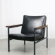 Vintage black bauhaus lounge armchair, 70s