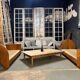 Table basse de ferme rustique brutaliste