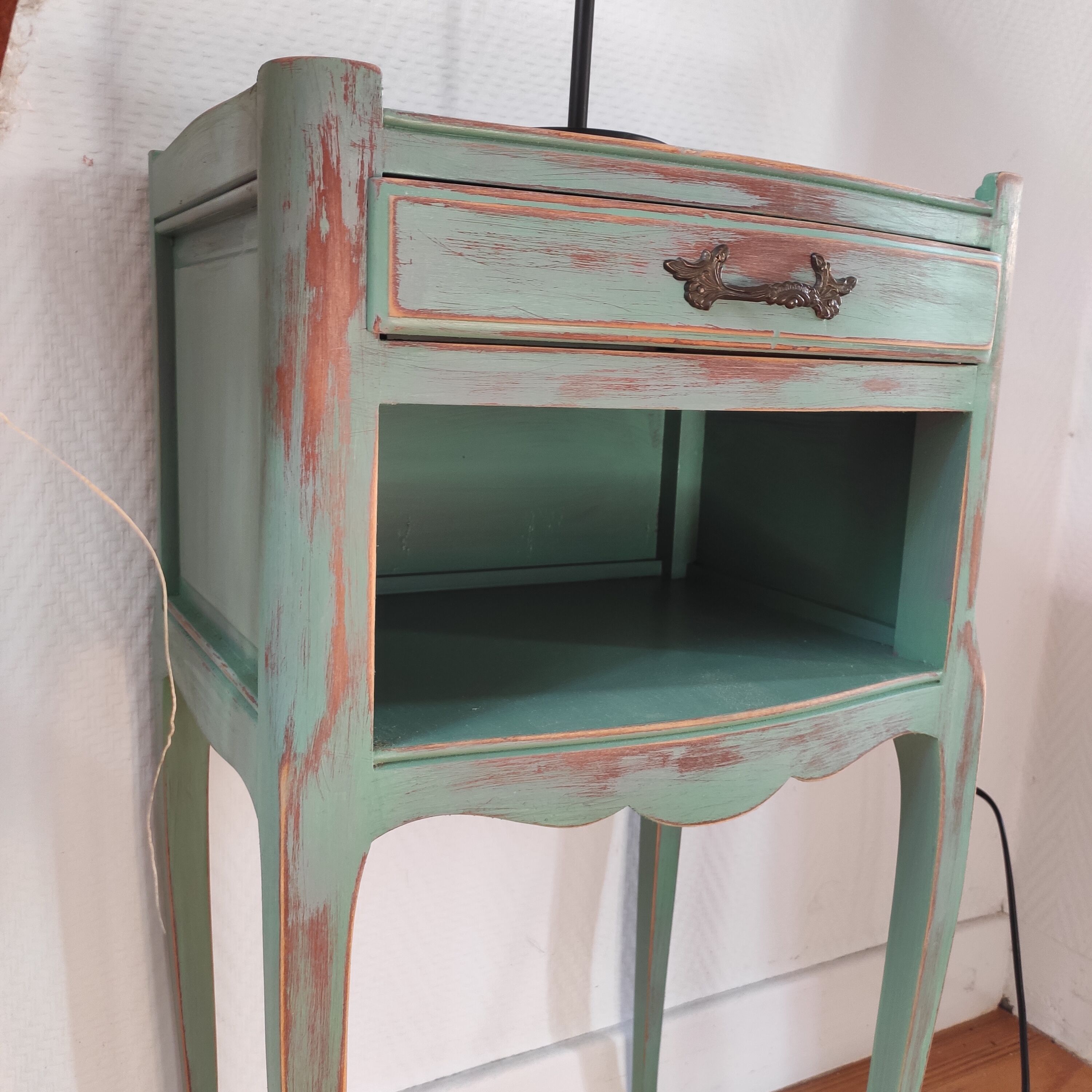 Pair of patinated bedside tables
