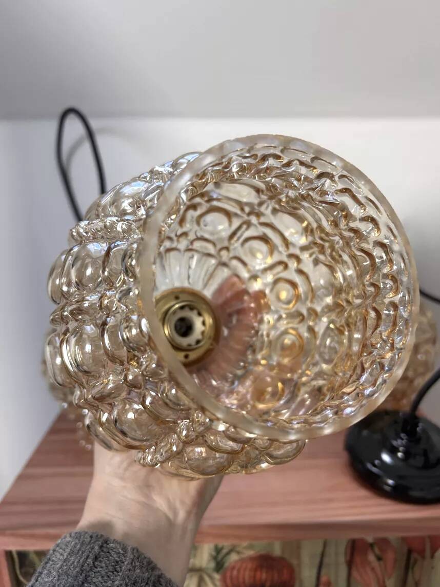 Set of three Scandinavian glass pendant lights