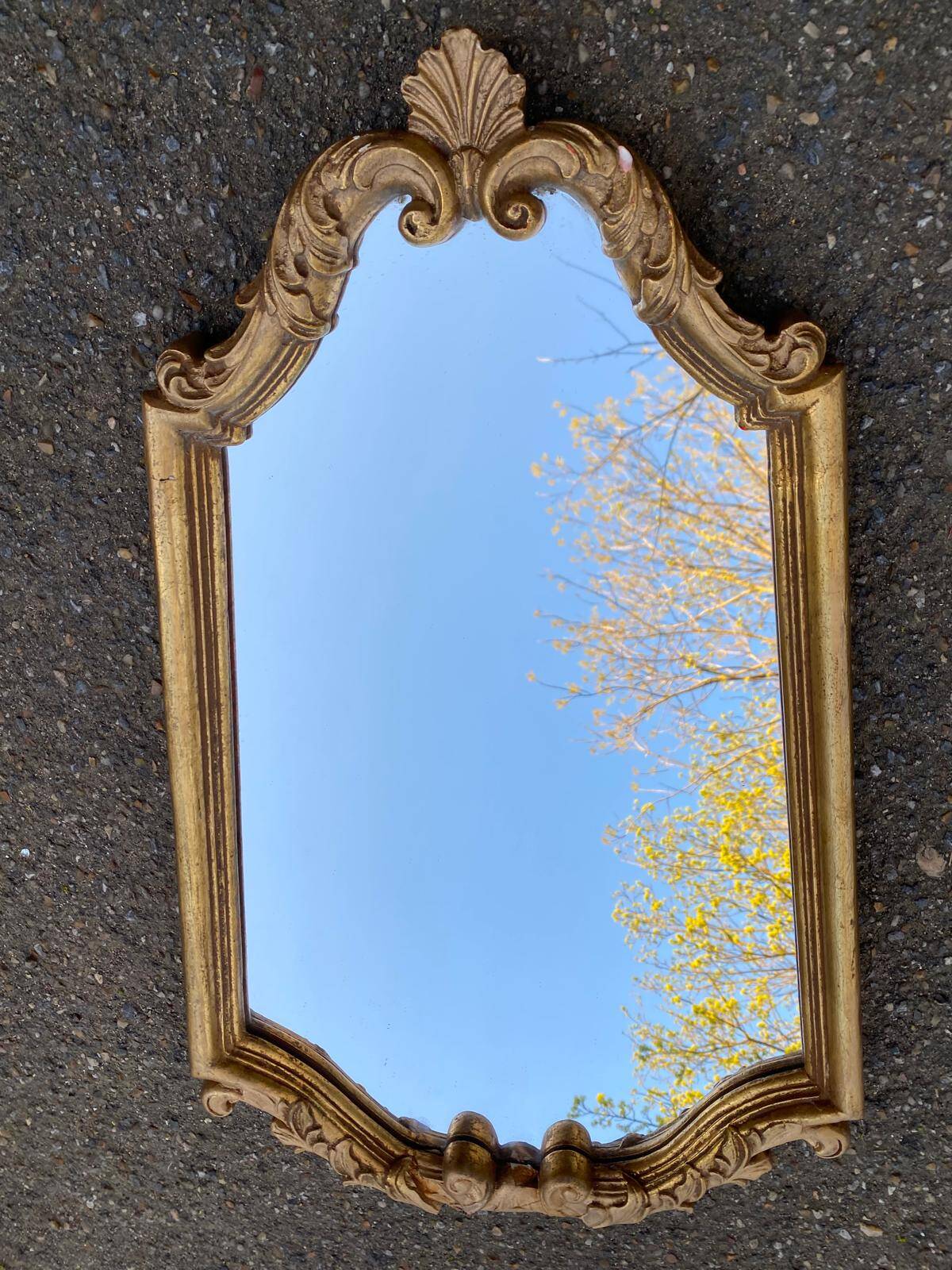Baroque gold leaf mirror in Louis XV style 62x38cm
