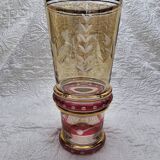 50s vase with gold and burgundy decor