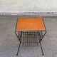 Vintage atomic mid-century modern side table magazine rack