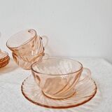 Set of 6 "Rosaline" coffee cups '70s - Arcoroc France vintage