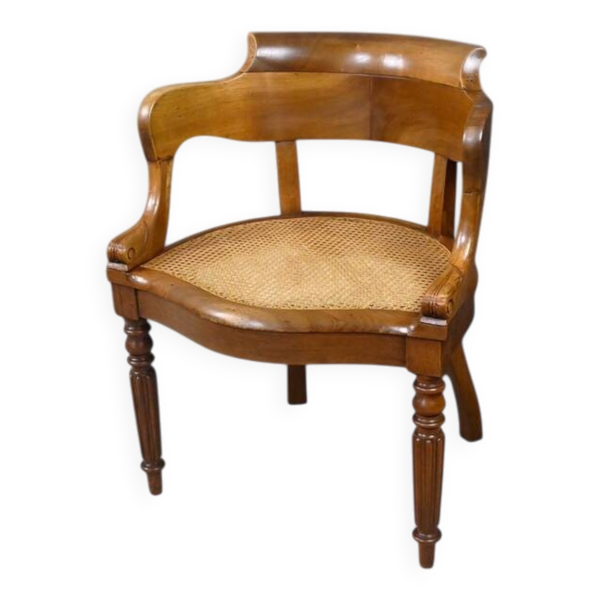 Fauteuil de bureau en noyer, époque Louis-Philippe – 1re partie XIXe