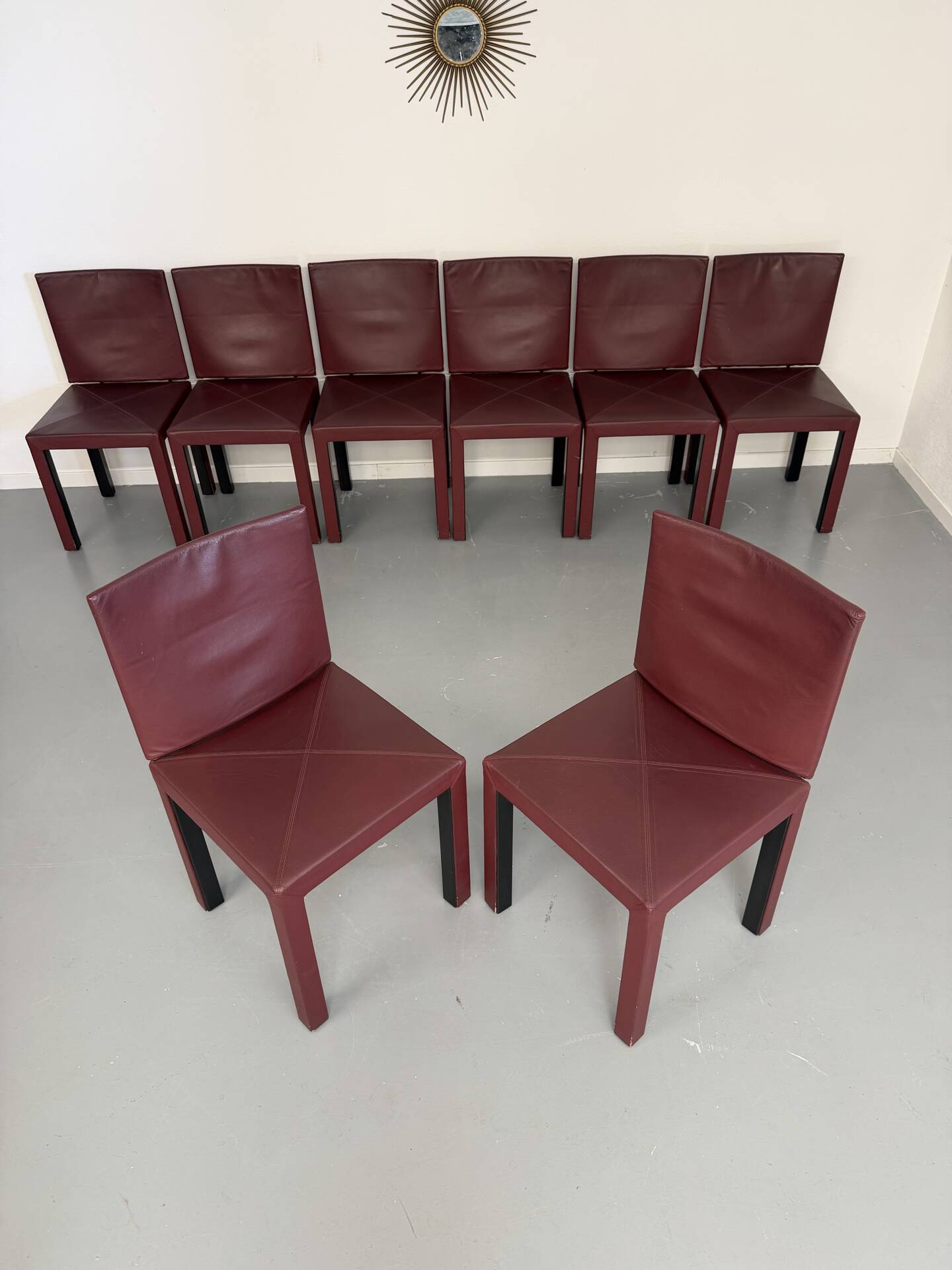 Set of 8 Arcadia chairs designed by Paolo Piva for B&B Italia from the 1980s.