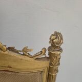 Écran de cheminée pare feux d'époque Louis XVI 18éme en bois dorée