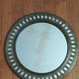 Oriental brass mirror