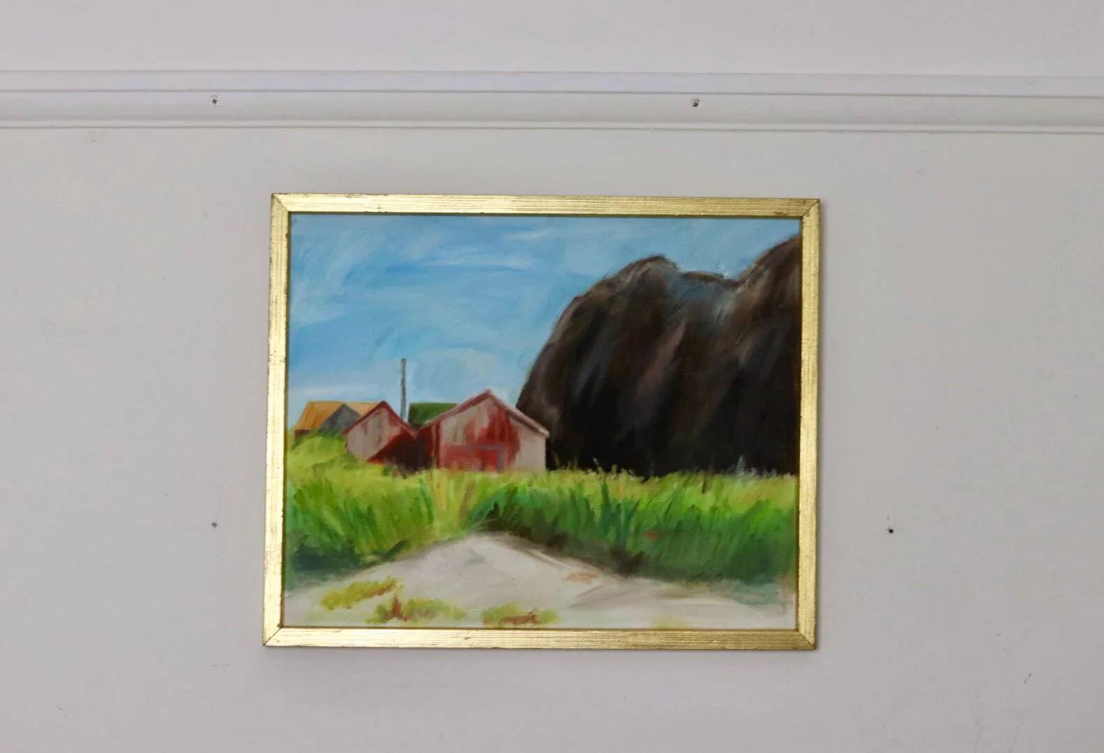 Original Swedish oil painting on canvas "Light in the Darkness"