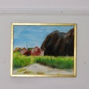 Original Swedish oil painting on canvas "Light in the Darkness"