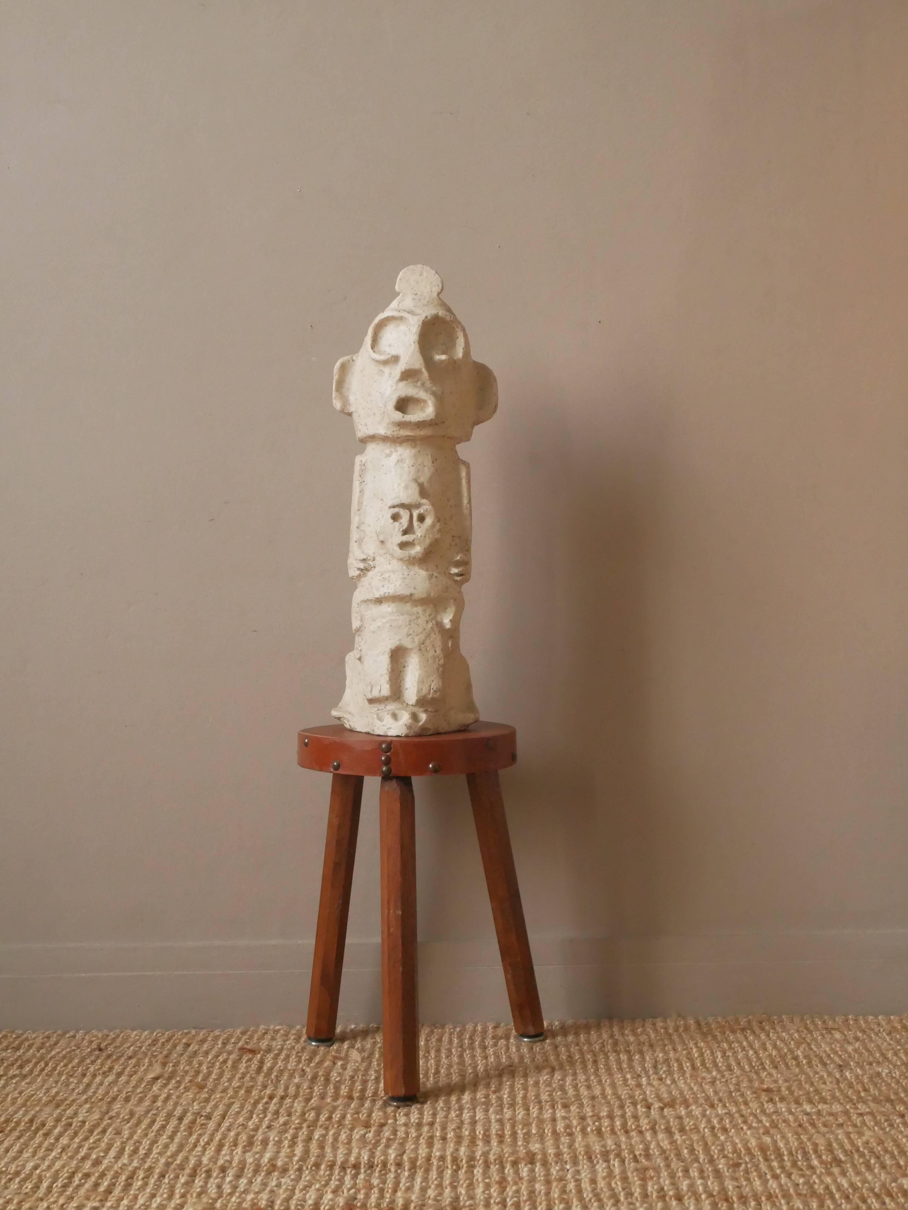 Totem sculpture African art ethnic tribal handmade object