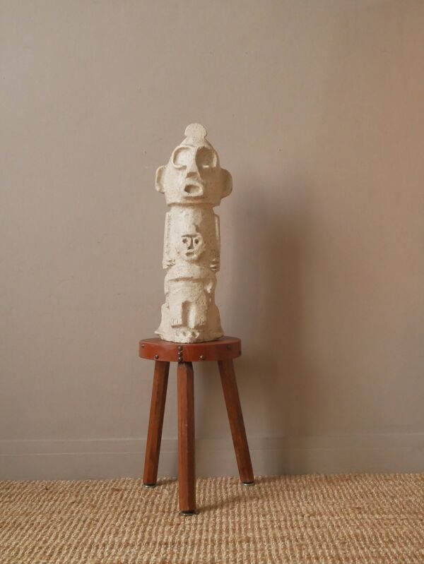 Totem sculpture art africain ethnique tribal objet fait main