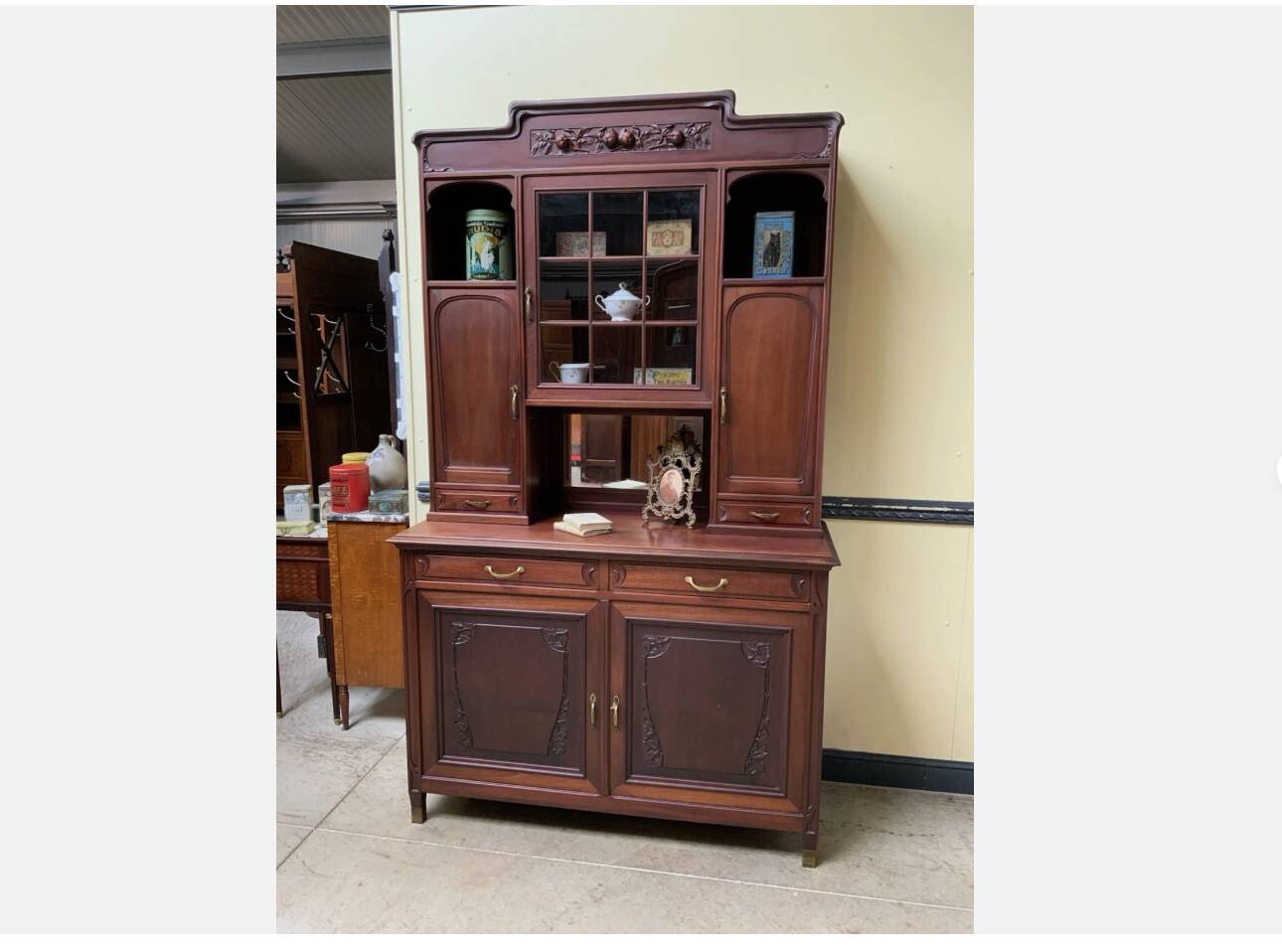 Antique dreamlike Jugendstil sideboard, Art Nouveau