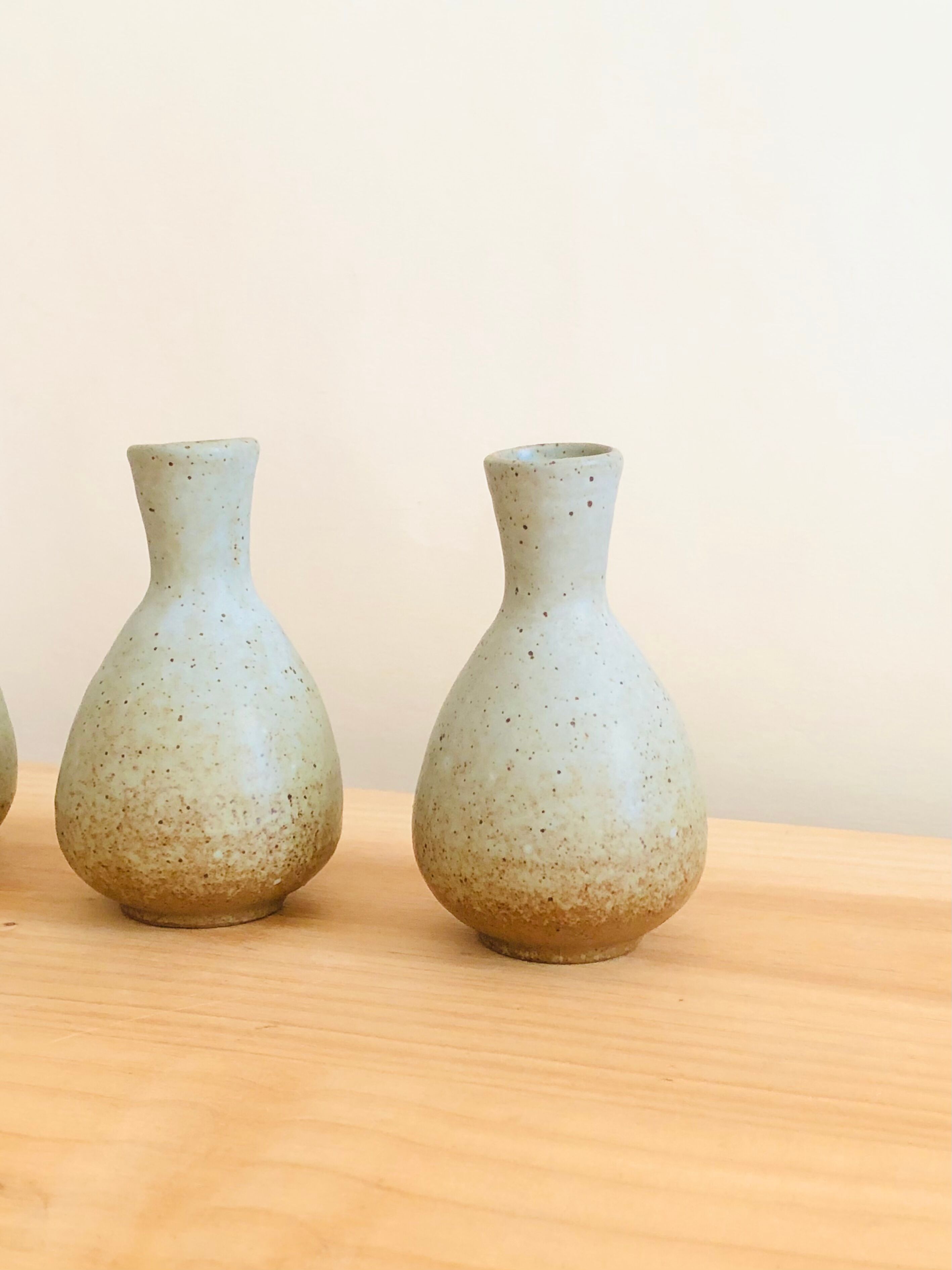 Trio de soliflores vintage en grès