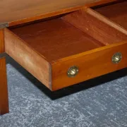 Vintage Military Campaign Coffee Table in Yew Wood and Brass