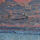 Antique wooden chest painted in multicolour with floral decoration — solid pine
