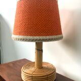 Vintage natural rattan lamp 60s