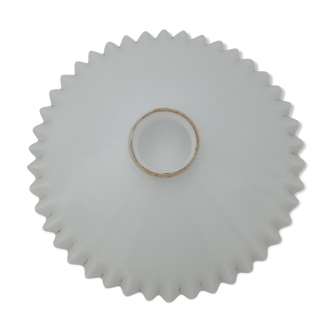 Abat jour suspension opaline dentelle