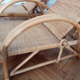 Old pair of deckchairs. 1960.