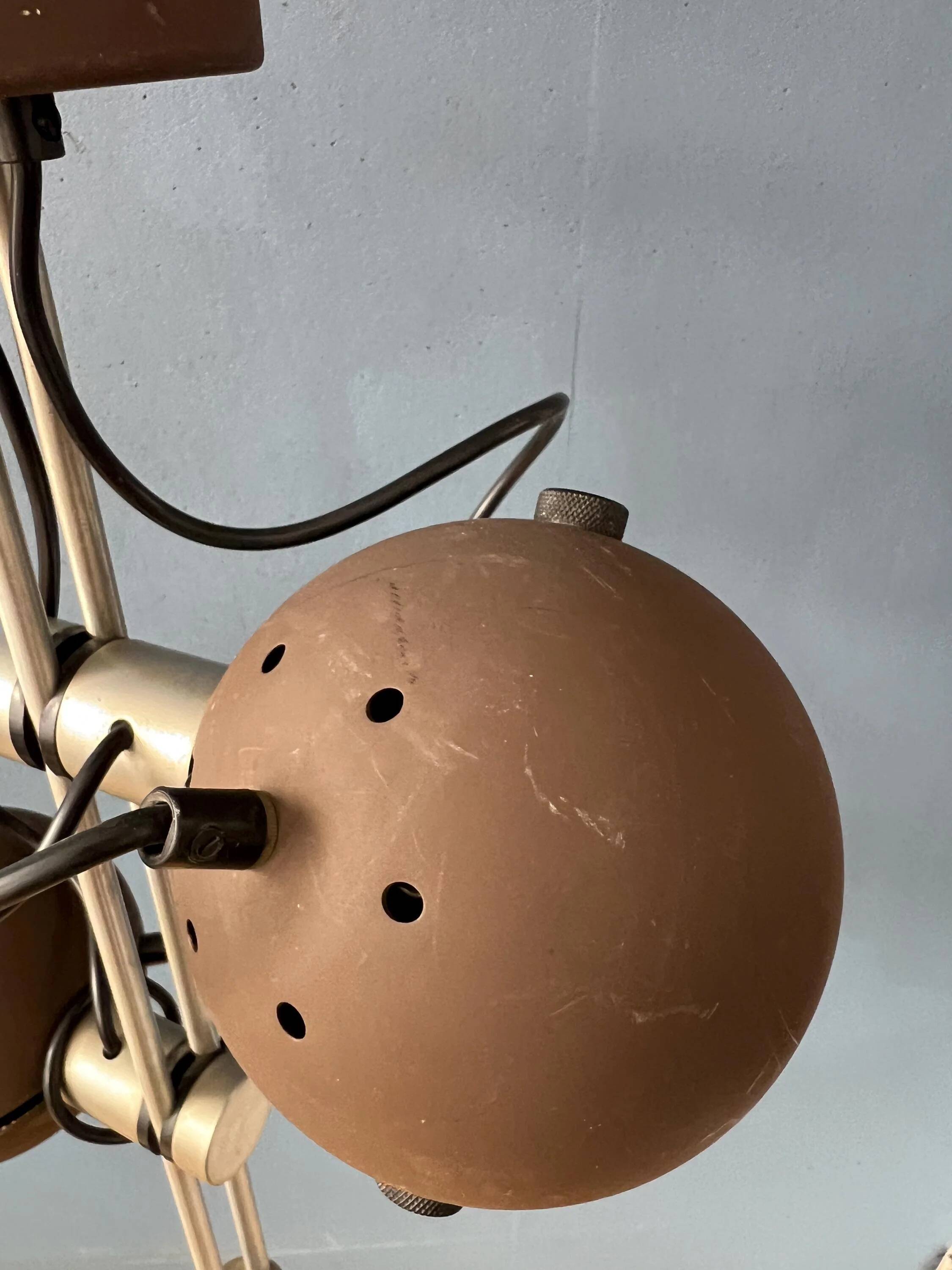 Brown ceiling light - Space Age fixture - vintage eyeball lamp