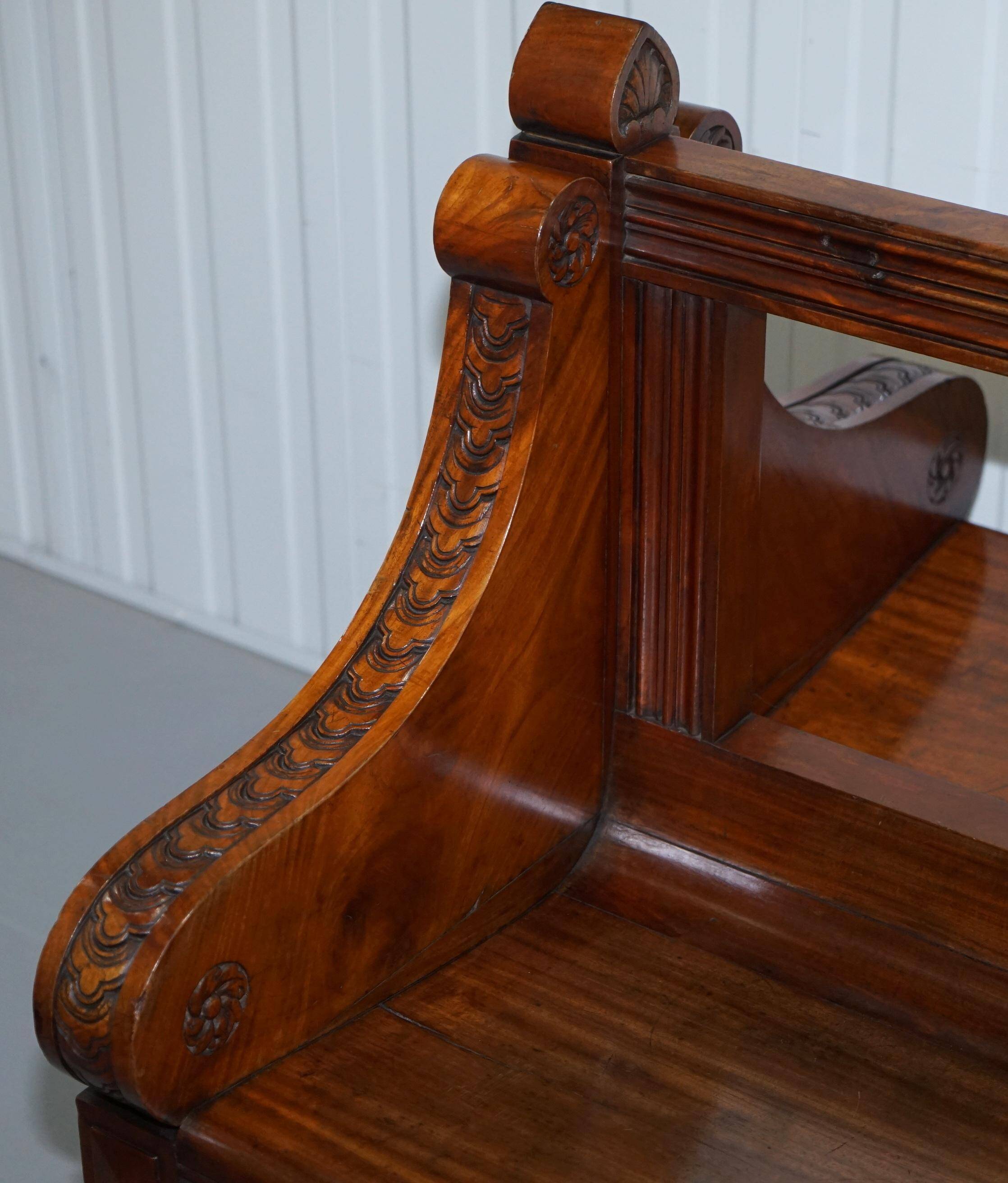 Victorian Double-Faced Carved Walnut Gallery Bench