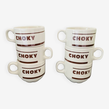 Set of 6 vintage Choky Churchill England mugs