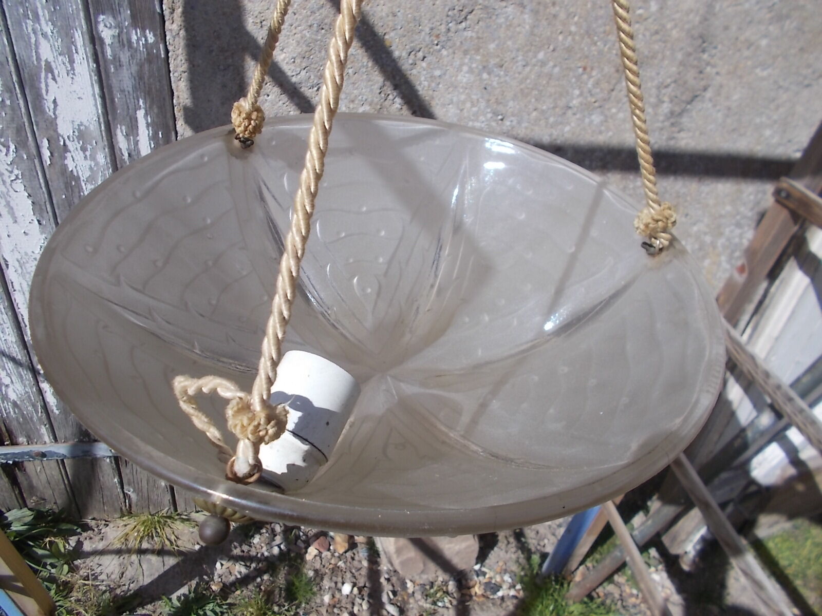 Art deco ceiling light in moulded glass