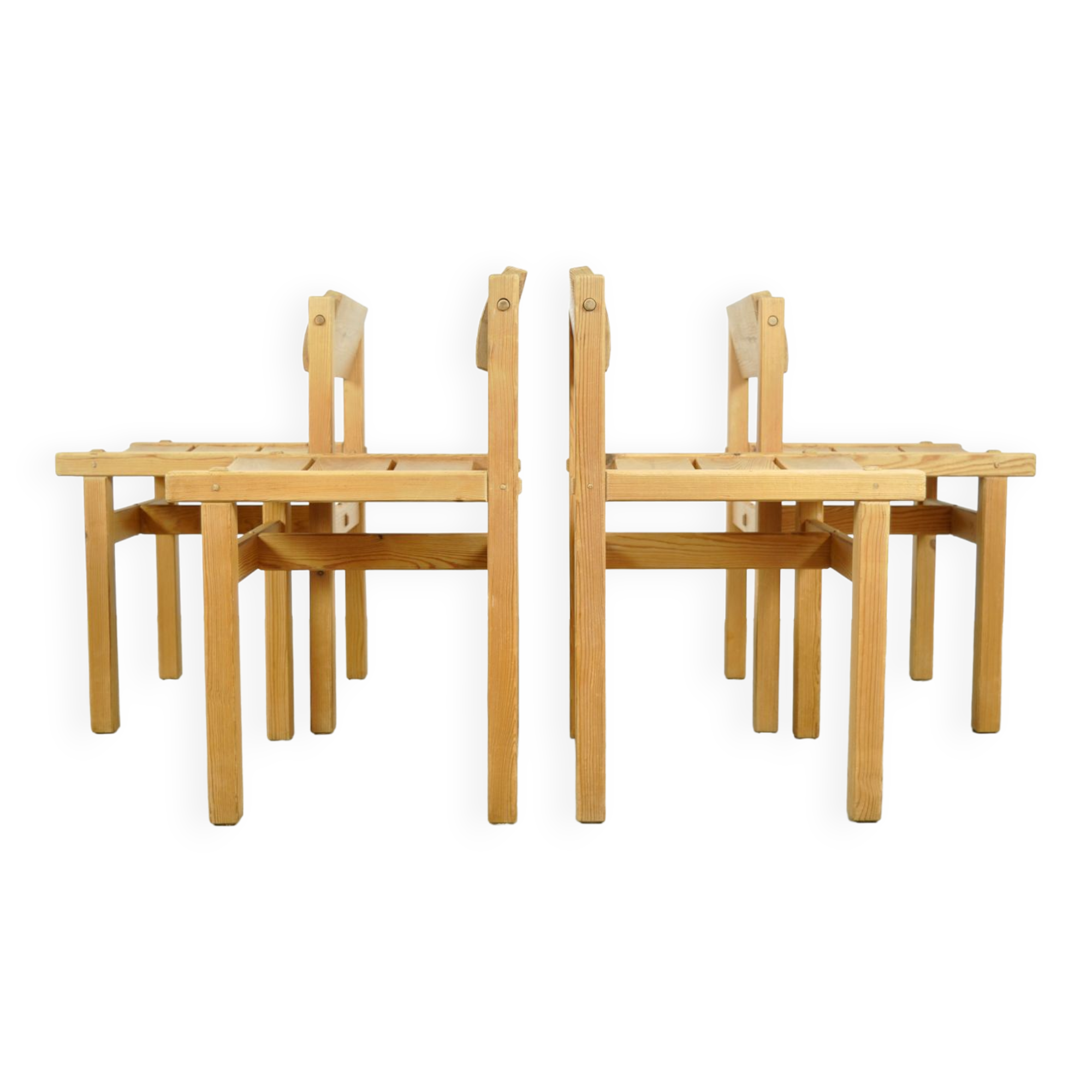 Trybo series pine dining chairs (4) by Edvin Helseth for Stange Bruk, Norway 1960s