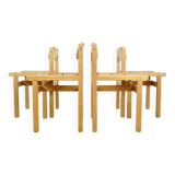 Trybo series pine dining chairs (4) by Edvin Helseth for Stange Bruk, Norway 1960s