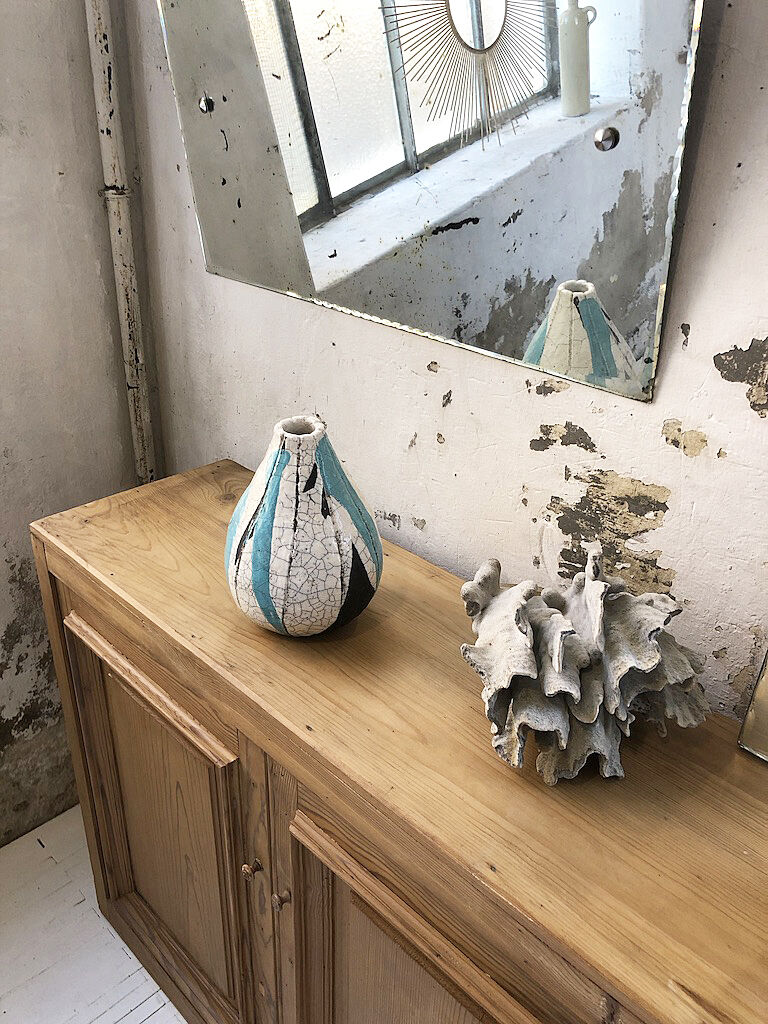 Artisan cracked earth vase