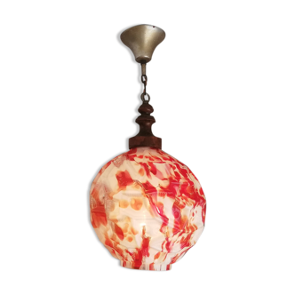 Suspension globe rouge Murano
